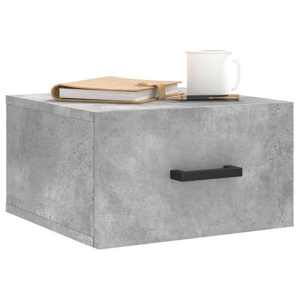 vidaXL Tables de chevet murales 2 pcs gris b&eacute;ton 35x35x20 cm
