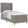 vidaXL Lit &agrave; ressorts avec t&ecirc;te de lit Taupe 90 x 190 cm tissu
