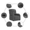 vidaXL Fauteuil inclinable en tissu gris fonc&eacute;