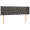 vidaXL T&ecirc;te de lit avec oreilles Gris fonc&eacute; 147x16x78/88 cm Velours