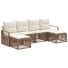 vidaXL Ensemble de canap&eacute; de jardin 6 pcs Beige polyrotin