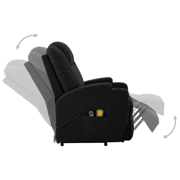 vidaXL Fauteuil de massage Noir Similicuir