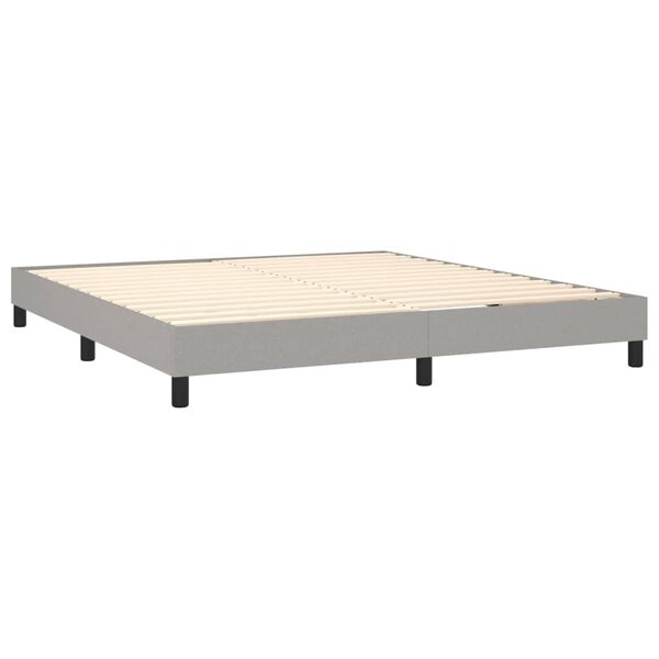 vidaXL Sommier &agrave; lattes de lit avec matelas Gris clair 160x200cm Tissu