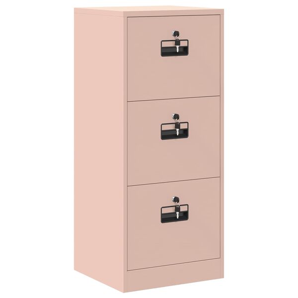 vidaXL Cabinet de Dossier Rose 44 x 50 x 106.5 cm Acier Lamin&eacute; &agrave; Froid