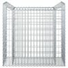 vidaXL Lit sur&eacute;lev&eacute; gabion Argent&eacute; 50 x 100 x 100 cm Acier galvanis&eacute;