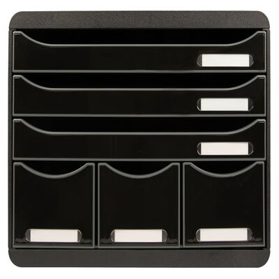 Exacompta Set de tiroirs bureau Store-Box Maxi 6 tiroirs Noir brillant