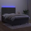 vidaXL Sommier &agrave; lattes de lit avec matelas LED Gris fonc&eacute; 140x200 cm
