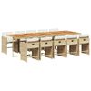 vidaXL Ensemble &agrave; manger de jardin et coussins 11 pcs beige poly rotin