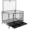 vidaXL Cage robuste avec roues pour chiens Acier 98x72x77 cm