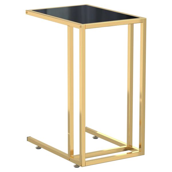 vidaXL Table d'appoint pour ordinateur Noir 50x35x65 cm Verre trempé