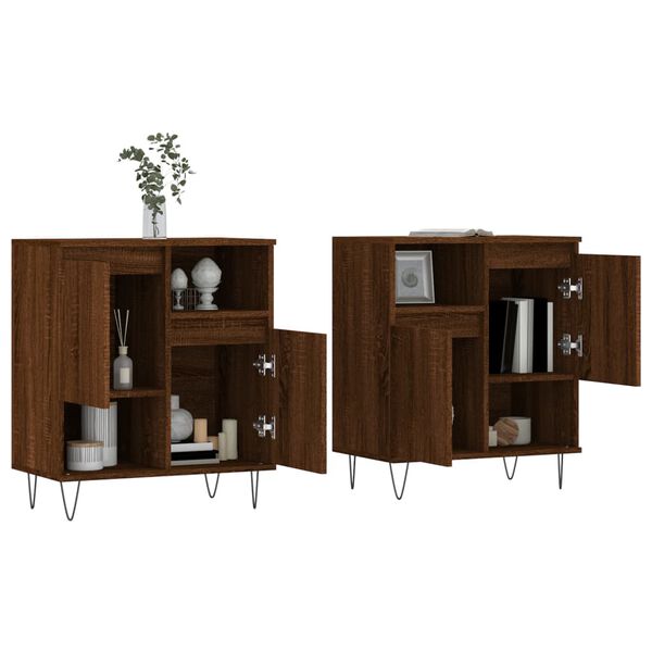 vidaXL Buffets 2 pcs ch&ecirc;ne marron bois d'ing&eacute;nierie