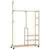 vidaXL Porte-v&ecirc;tements et &eacute;tag&egrave;res et roulettes 100x38x175,5cm bambou