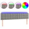 vidaXL T&ecirc;te de lit &agrave; LED Gris clair 200x5x78/88 cm Velours