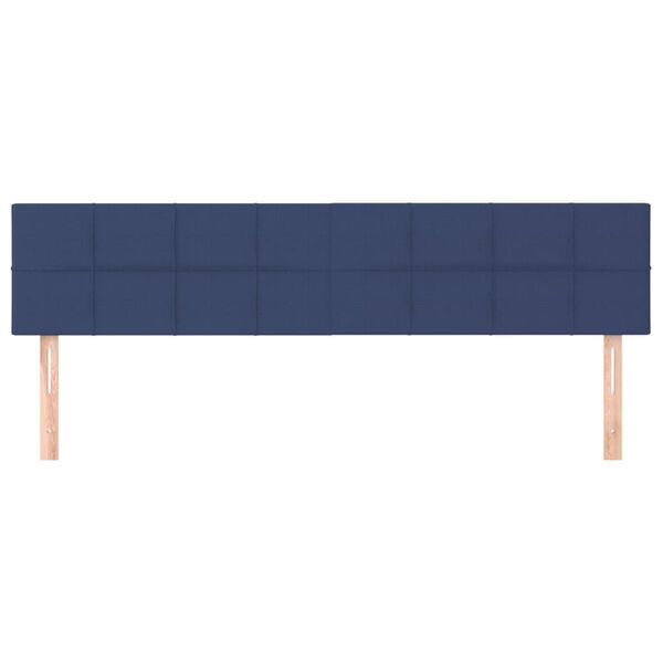 vidaXL T&ecirc;tes de lit 2 pcs Bleu 80x5x78/88 cm Tissu