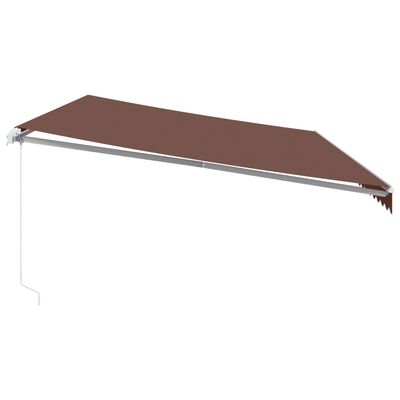 vidaXL Auvent manuel rétractable avec LED marron 600x350 cm