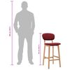vidaXL Tabourets de bar lot de 2 rouge bordeaux tissu