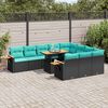 vidaXL Ensemble de canap&eacute;s de jardin 11 pcs et coussins rotin acacia