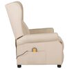 vidaXL Fauteuil de massage Cr&egrave;me Tissu