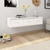vidaXL &Eacute;tag&egrave;re murale avec tiroirs Blanc 88x26x18,5 cm bois ing&eacute;nierie