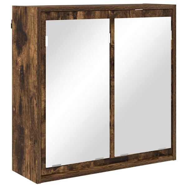 vidaXL Armoire Miroir de Salle de Bain Ch&ecirc;ne fum&eacute; 60 x 20 x 60 cm