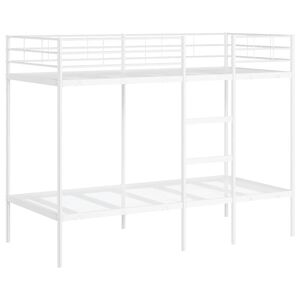 vidaXL Lit superpos&eacute; sans matelas blanc 90x190 cm acier