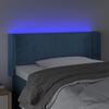 vidaXL T&ecirc;te de lit &agrave; LED Bleu fonc&eacute; 93x16x78/88 cm Velours