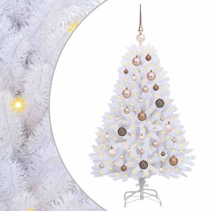 vidaXL Sapin de No&euml;l artificiel Blanc 68 x 68 x 120 cm PVC et m&eacute;tal