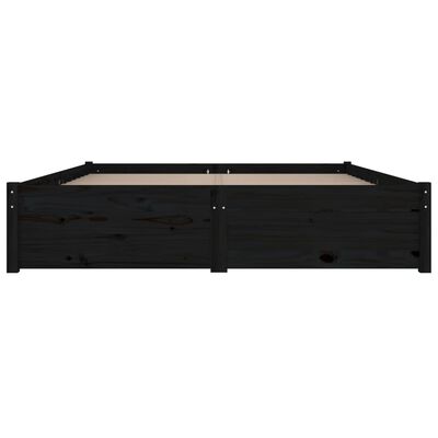 vidaXL Cadre de lit avec tiroirs Noir 140x190 cm