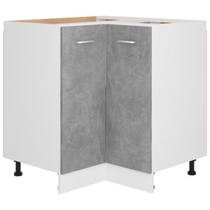 vidaXL Armoire d'angle basse "Lyon" Gris b&eacute;ton 75,5 x 75,5 x 81,5 cm Bois d'ing&eacute;nierie