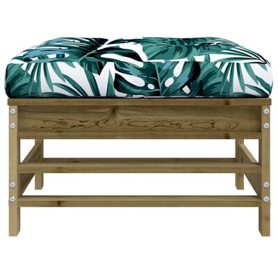 vidaXL Repose-pied de jardin avec coussin bois de pin imprégné