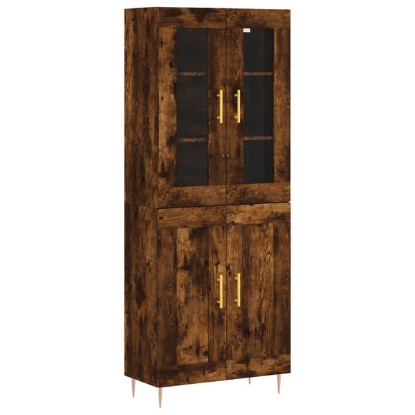 vidaXL Buffet haut Ch&ecirc;ne fum&eacute; 69,5x34x180 cm Bois d'ing&eacute;nierie