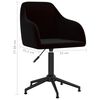 vidaXL Chaise pivotante de salle &agrave; manger Noir Velours