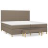 vidaXL Sommier &agrave; lattes de lit avec matelas Taupe 200x200 cm Tissu