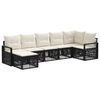 vidaXL Ensemble de canap&eacute; de jardin 7 pc 7 place Noir polyrotin