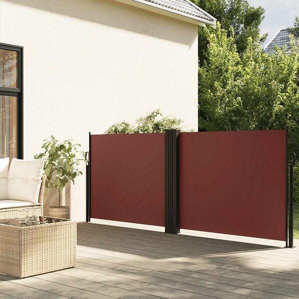 vidaXL Auvent lat&eacute;ral r&eacute;tractable marron 120x600 cm