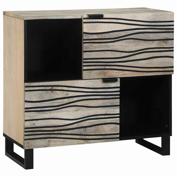 vidaXL Buffet Blanc 80 x 33 x 75 cm bois de manguier massif