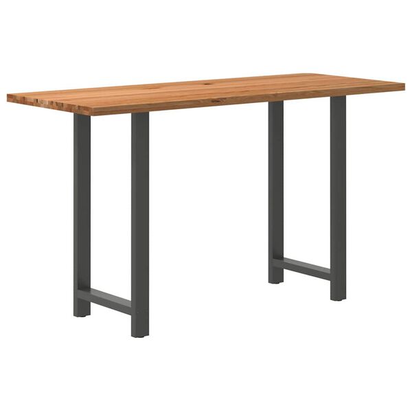 vidaXL Table de bar rectangulaire en bois massif de ch&ecirc;ne marron clair 200 x 80 x 112 cm