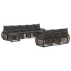 vidaXL Ensemble de canap&eacute; de jardin 10 pc Gris et Gris fonc&eacute; polyrotin