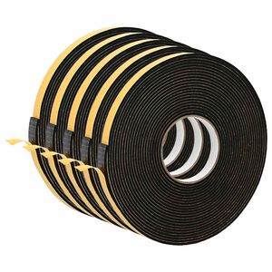 vidaXL Ruban adh&eacute;sif en mousse 5 pc Noir 10mm x 10m Mousse CR