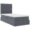 vidaXL Lit avec rangement et matelas Gris fonc&eacute; 100 x 200 cm Velours