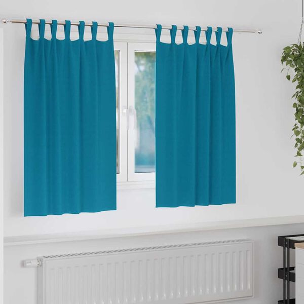 vidaXL Rideaux occultants avec anneaux 2 pcs Turquoise 140 x 140 cm