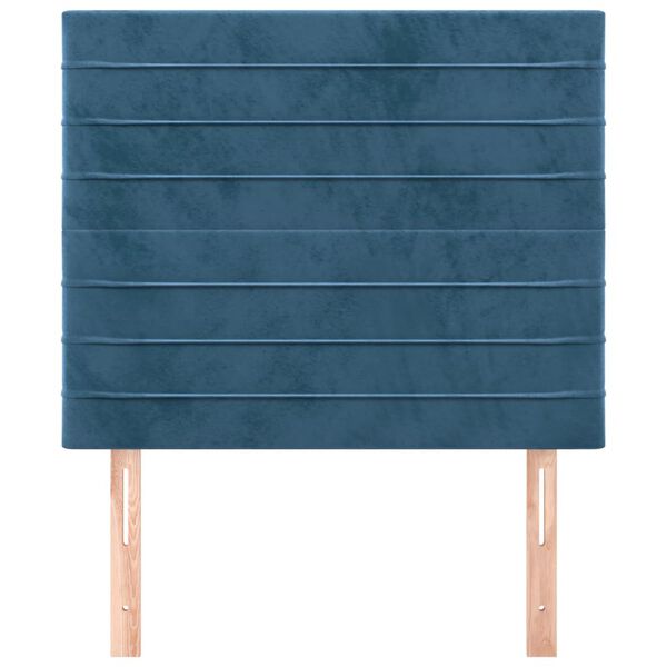 vidaXL T&ecirc;te de lit Bleu fonc&eacute; 90x5x118/128 cm Velours