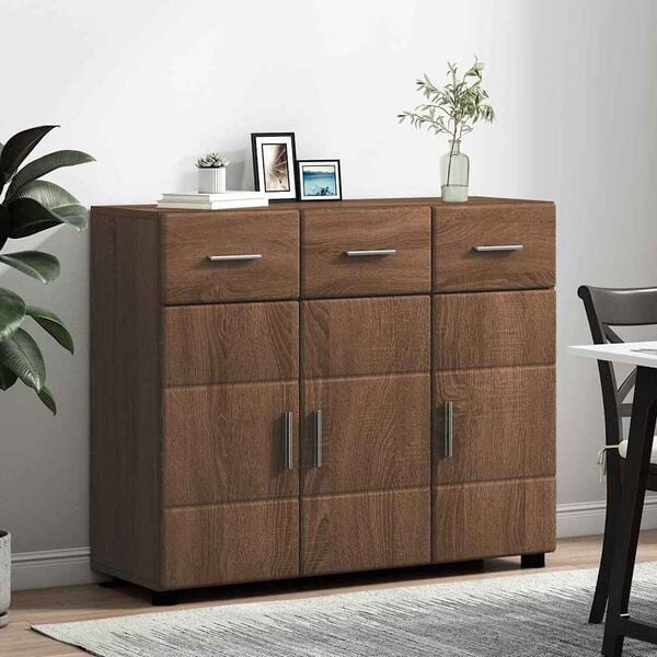 vidaXL Buffet Ch&ecirc;ne brun 88,5 x 30,5 x 73 cm Bois d'ing&eacute;nierie