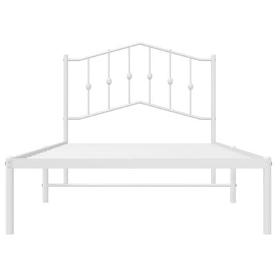 vidaXL Cadre de lit métal sans matelas et tête de lit blanc 100x190 cm