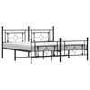 vidaXL Cadre de lit m&eacute;tal sans matelas avec pied de lit noir 183x213cm