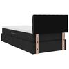 vidaXL Lit avec rangement et matelas avec matelas Noir 90 x 200 cm