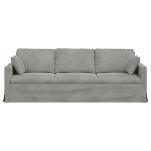 vidaXL Canap&eacute; Gris clair 228 x 78 x 80 cm Velours