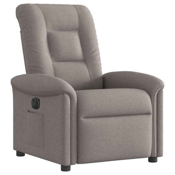 vidaXL Fauteuil inclinable &eacute;lectrique Taupe Tissu