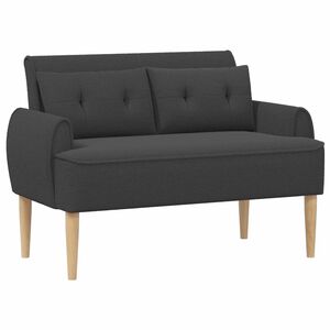 vidaXL Canap&eacute; love seat avec capitonnage en boutons Gris fonc&eacute; Boucl&eacute;