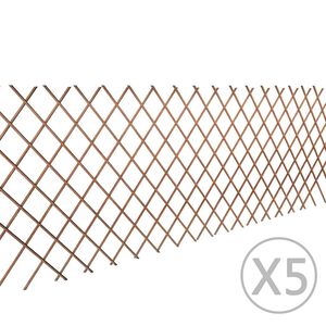 vidaXL Cl&ocirc;ture en treillis de saule 5 pcs 180x90 cm